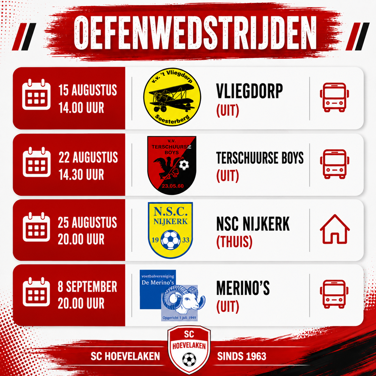 Oefenprogramma 1ste 2026/2027