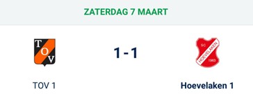 Hoevelaken speelt verdienstelijk gelijk in Baarn