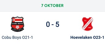 Hoevelaken O21 wint met ruime cijfers van Cobu Boys (0-5)