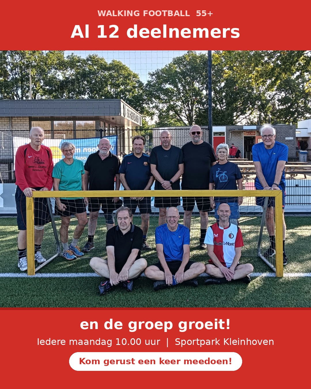 Walking Football bij sc Hoevelaken: de groep groeit!